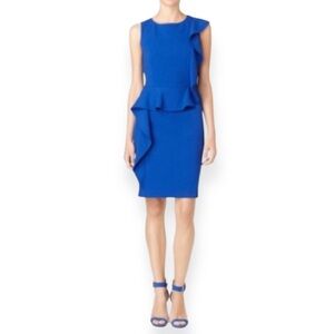 Calvin Klien Ruffle Blue Dress
